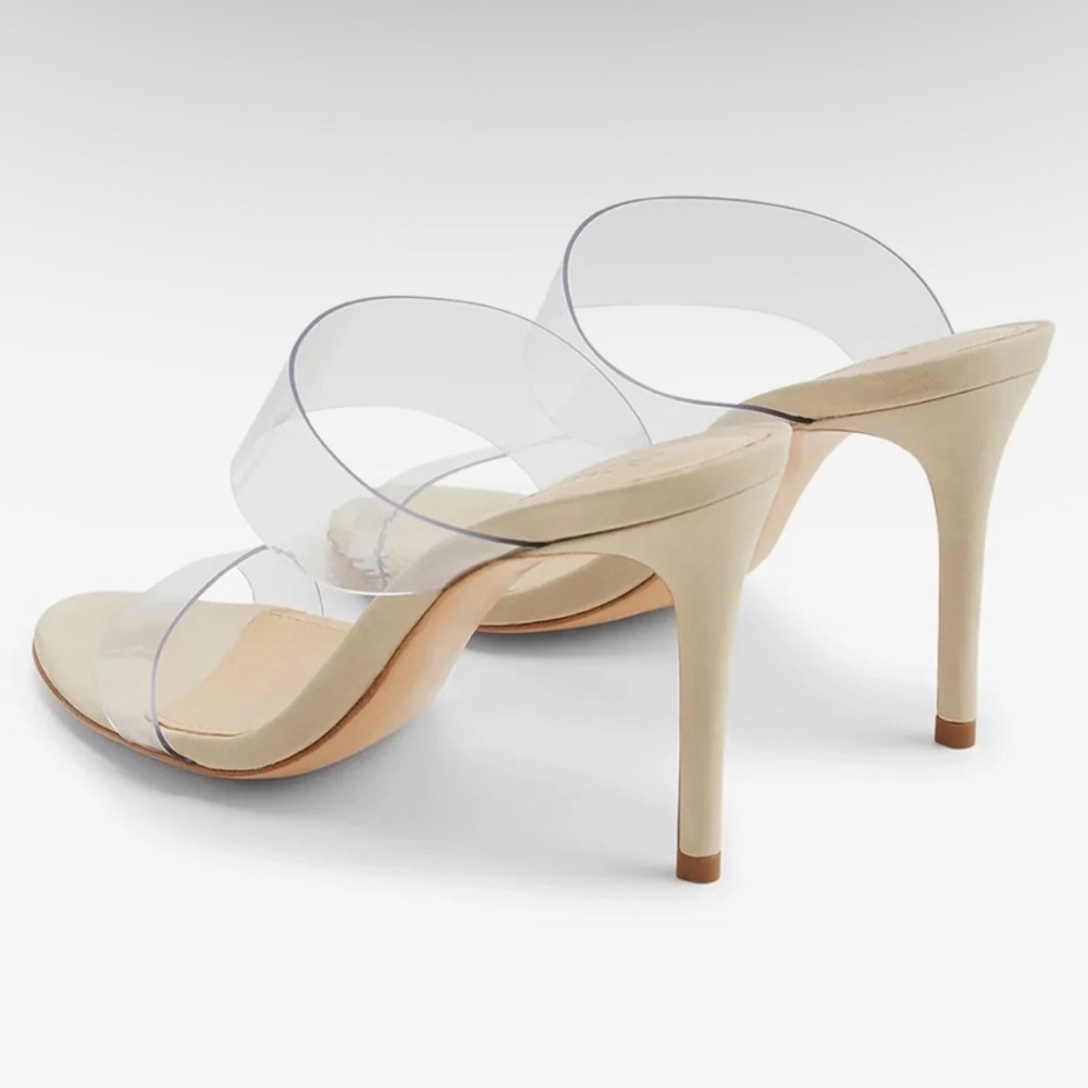 SCHUTZ Ariella Sandal |Double Clear Vinyl Straps |stiletto heel | in nude - Picture 4 of 13